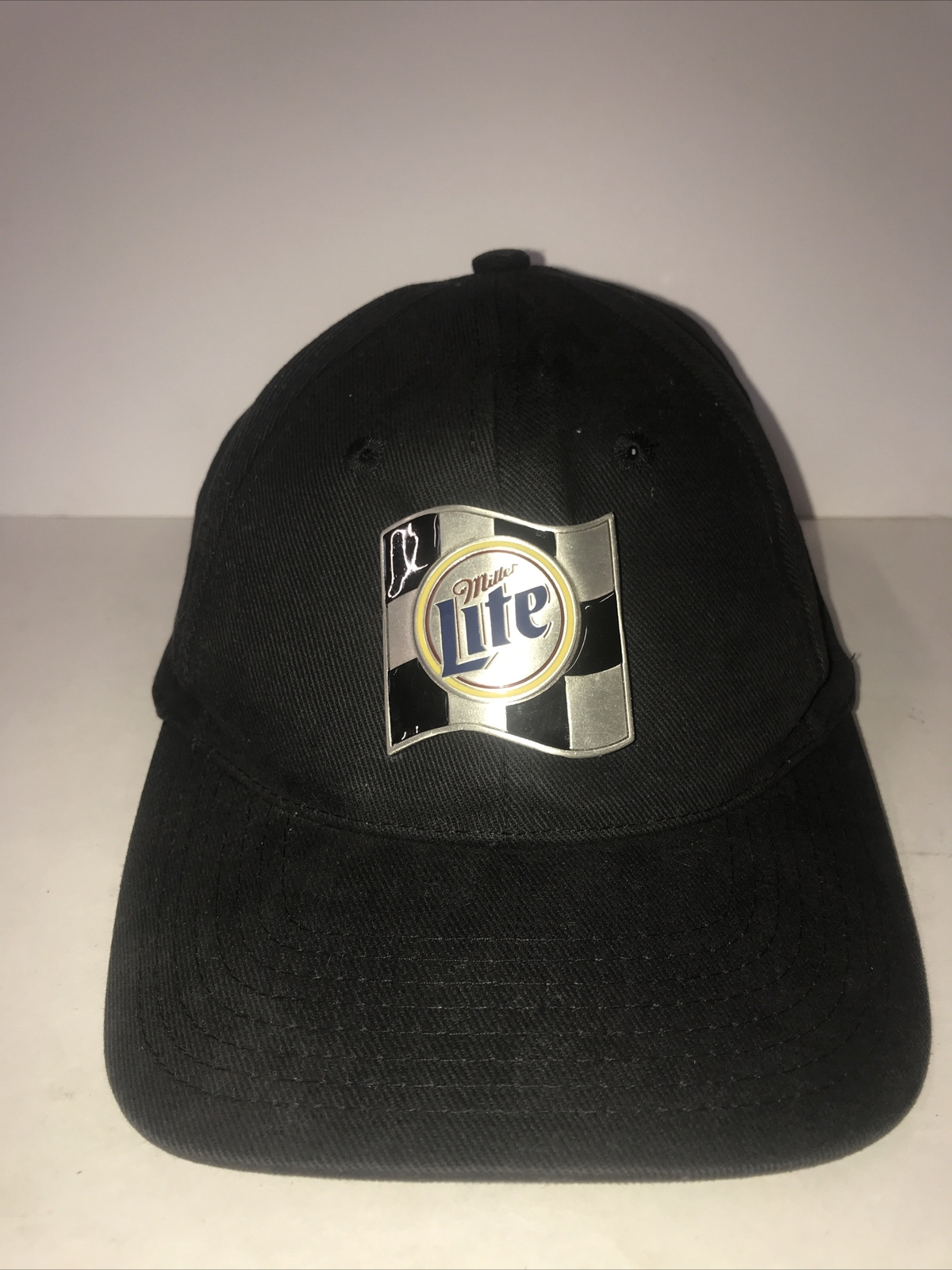 Miller Lite black Hat/baseball cap with Pewter Miller… Gem