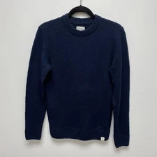 Frank and Oak Womens Blue Long Sleeve Crew Neck Acrylic Wool Pullover Sweater XS