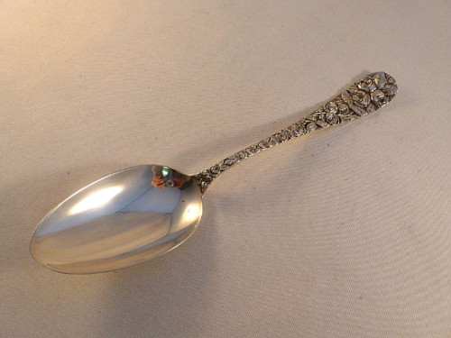 Baltimore Rose-Schofield Sterling Table Serving Spoon - Picture 1 of 3