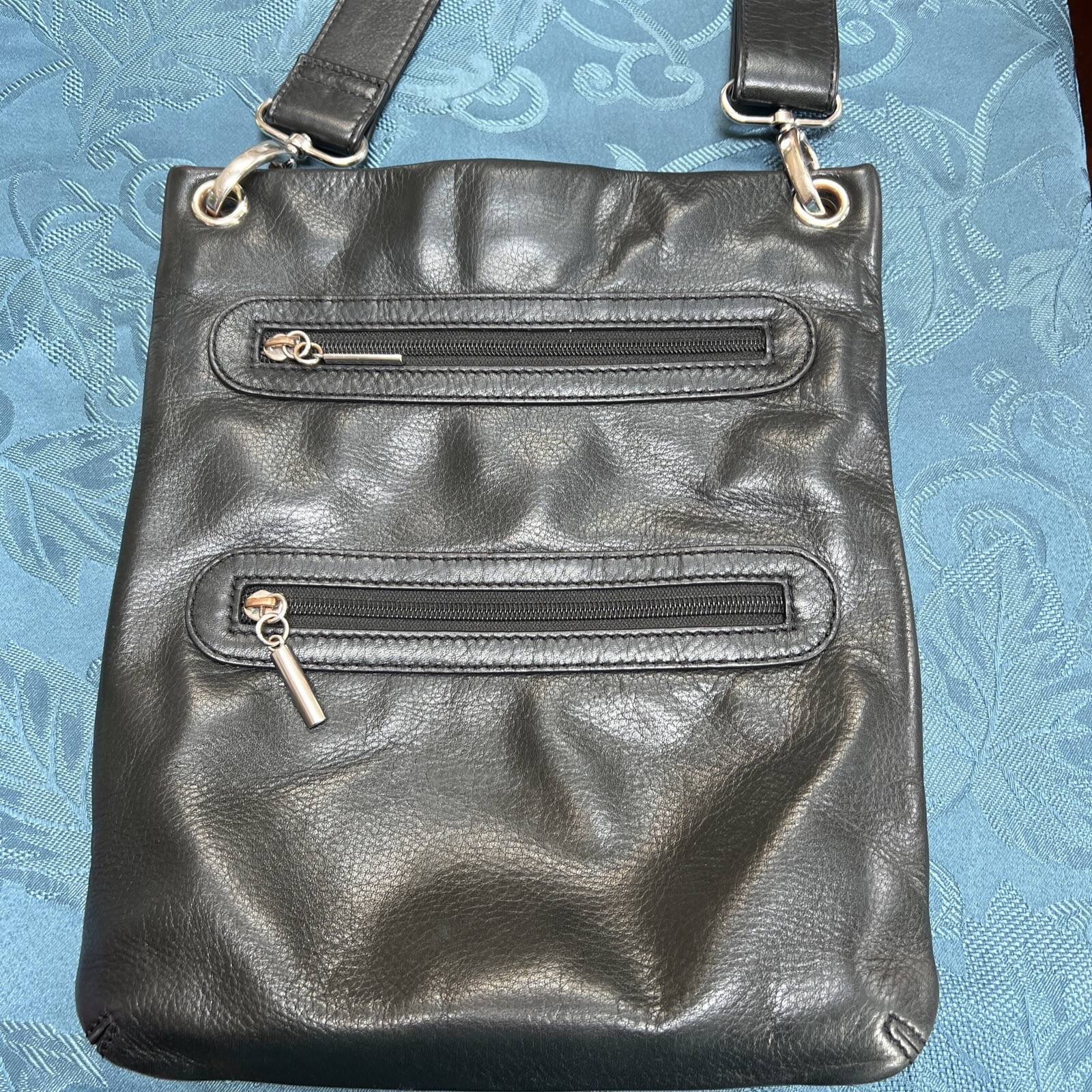 MARGOT Black Butter Soft Leather Crossbody Bag Zipper… Gem