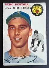 1954 Topps Reno Bertoia #131 Detroit Tigers Baseball Card  Ships w/ Card Saver