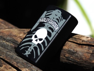 Zippo Lighter - Harley Davidson Motorcycles - Willie G Skull - X