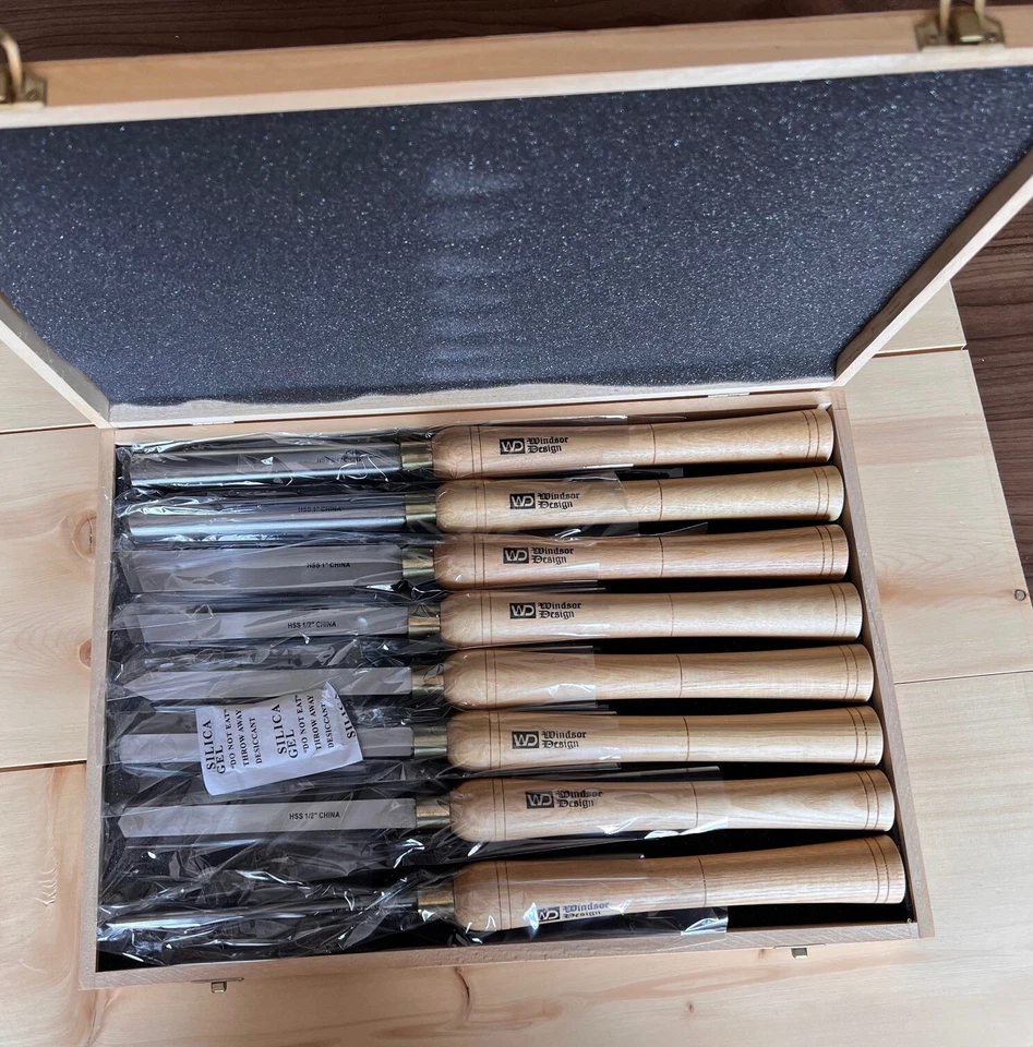 WINDSOR DESIGN LATHE CHISEL SET IN CASE (8 PC) NEW! Foto 2 de 4