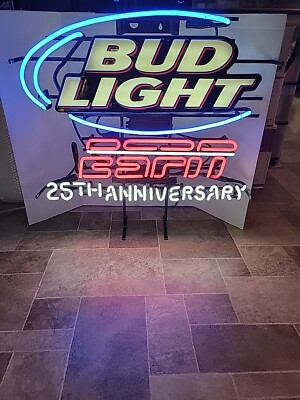 Bud Light beer ESPN 25th Anniversary neon light up sign Game Room