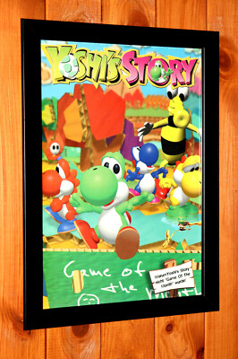 1998 Yoshi's Story Nintendo 64 N64 Vintage Rare Small Poster / Ad