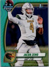 2024 Bowman University Chrome #83 Jacob Zeno Aqua Refractor #/299