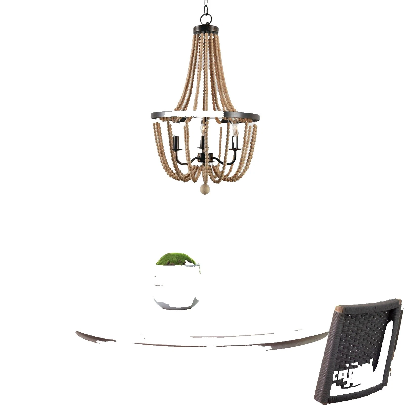 Lámparas tradicionales de madera para Sala de Estar y luminarias de techo