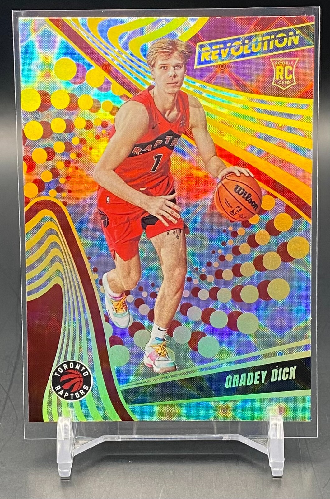 2023-24 Panini Revolution Gradey Dick Rookie #110 Galactic Case Hit SSP Raptors