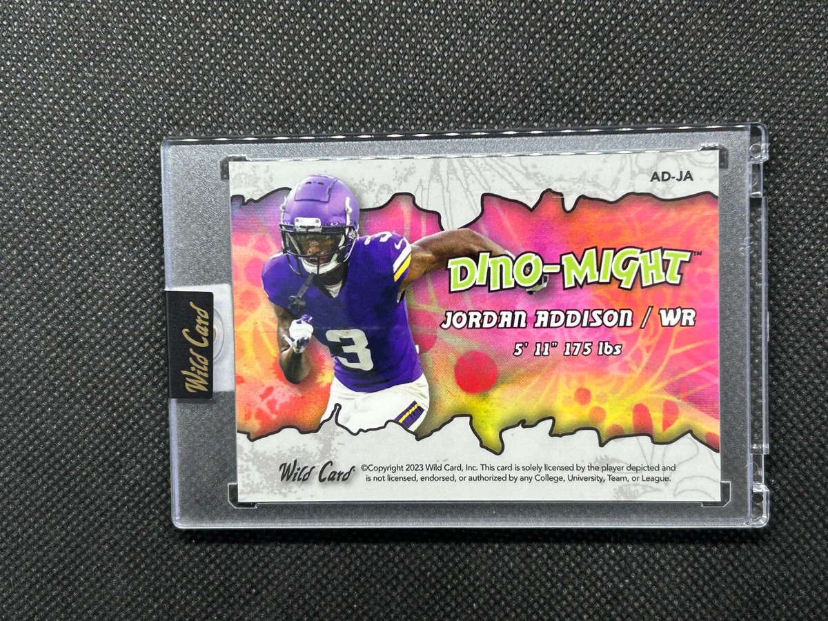 JORDAN ADDISON 2023 Wild Card Alumination Dino-Might Rookie Card 1