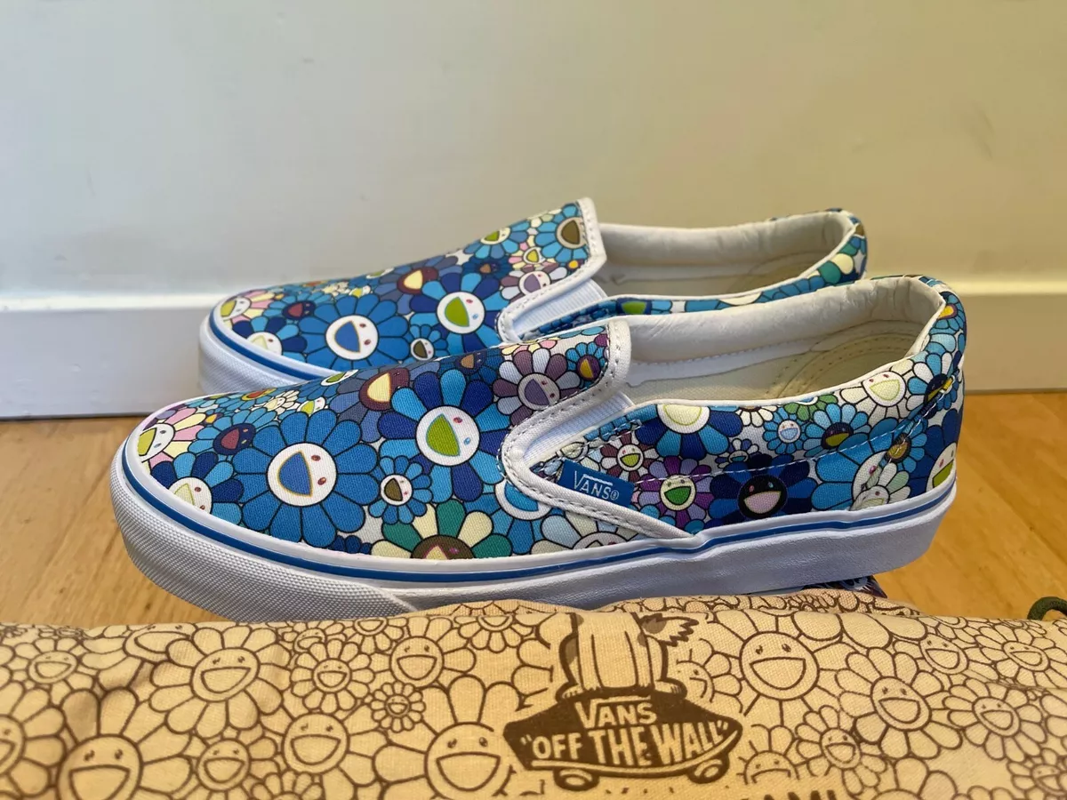 Japan Vans Slip-On LX Takashi Murakami Multi-Color Flower Blue size 7.5