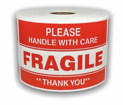 Please Fragile Handle With Care Shipping Warning Stickers 500 Labels 3 X5 Ebay