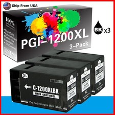 3-Pack Black Ink Cartridge PGI-1200 PGI1200XL Work With MB2720 MB2320 Printer