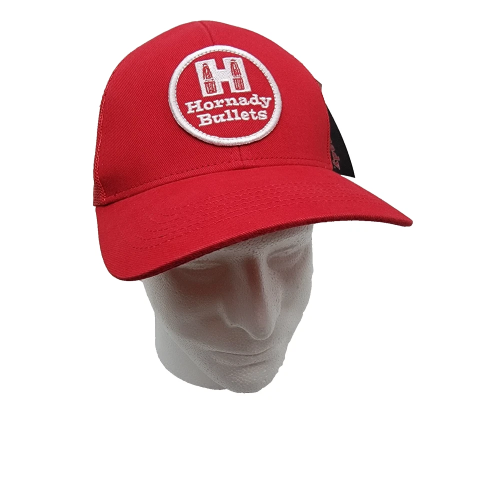 Hornady Red Cap Snapback New w/ Tags Cotton Blend Mesh Back Embroidered Patch - Image 4 of 4
