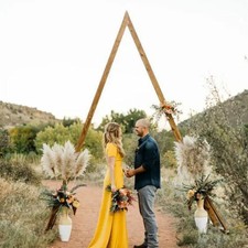 10FT Ultra Tall Wood Triangle Wedding Arch Wedding Engagement Vows Ceremony Arch