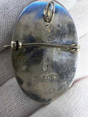 Vintage Native American Hopi Sterling Silver PIN by DARREN SILAS