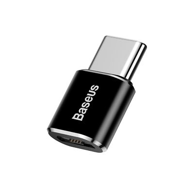 Mini Micro USB to USB-C Adapter Fast Charging and Data Transfer - Black