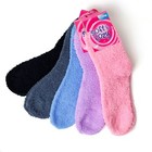 4 Pairs Women Winter Warm Soft Fluffy Plain  BED SOCKS Size 2-8