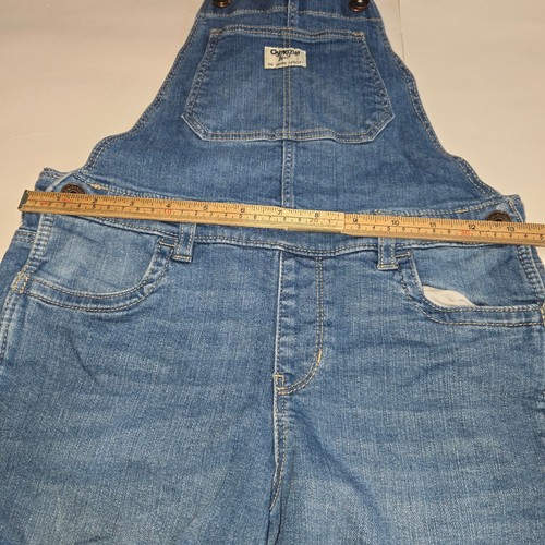 Osh Kosh Bgosh Girl Size 8 Overalls Shortalls Denim Lace Ruffle Vestbak Vacation - Picture 9 of 12