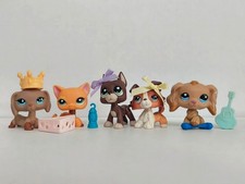 5pcs/lot Littlest Pet Shop LPS Cat Dog 518 1643 1519 1542 W/7pcs Accessories