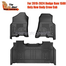 For 2019-2024 Dodge Ram 1500 New Body Crew Cab Tpe Floor Mats Liners All Weather