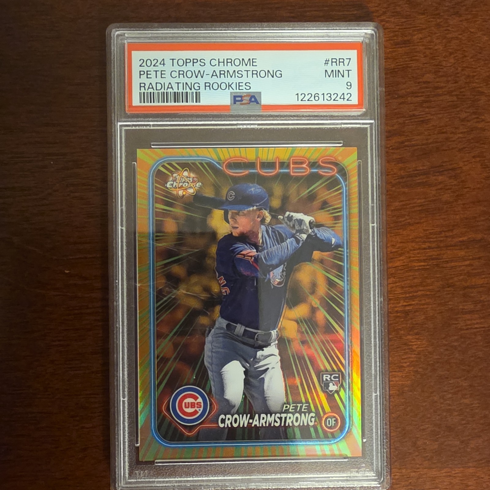 2024 Topps Chrome Radiating Rookies Pete Crow-Armstrong RR-7 PSA 9 Cubs