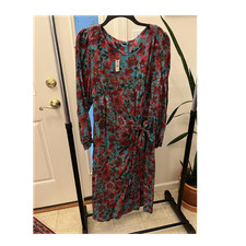 Talbots Women s Size 16 Floral Sheath Midi Dr...