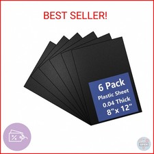 6 Pack Black Plastic Sheet 8x12x0.04 in Flexible High Tensile Plastic Sheets Bla