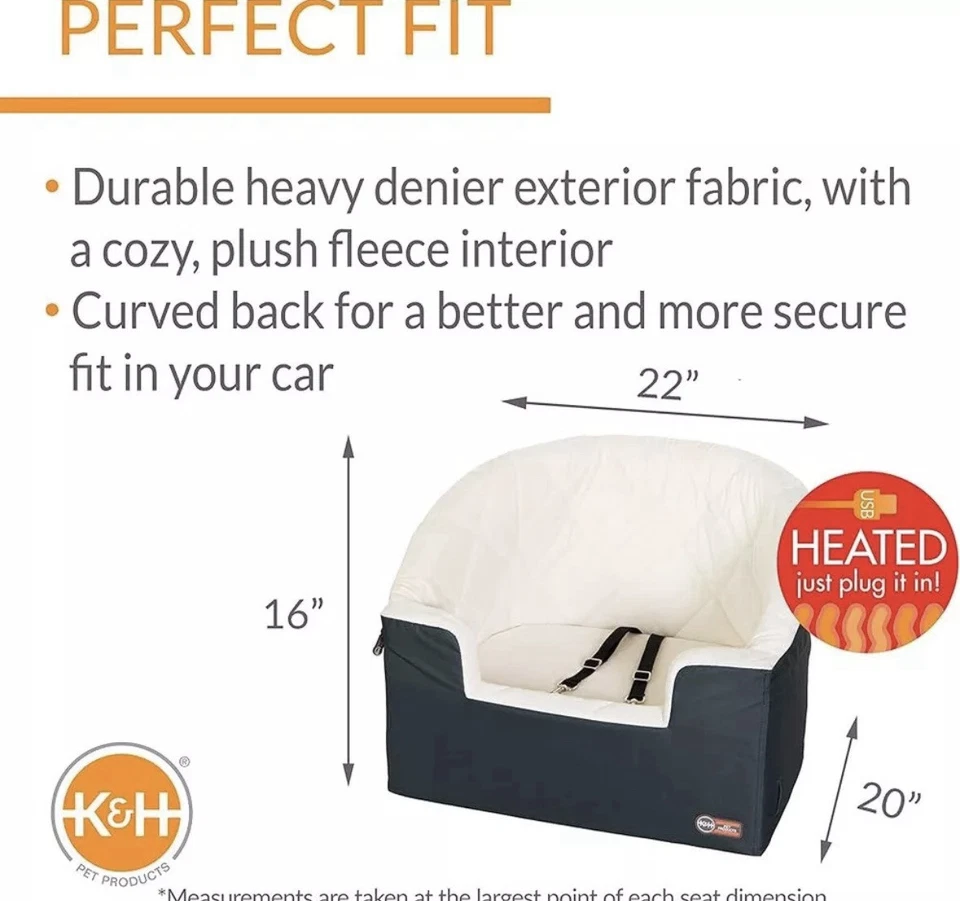 K&H Heated Bucket Booster Dog Car Seat for Car NIB - LARGE - Image 2 of 4