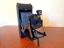 No. 1A Pocket Kodak Jr.   Blue with original blue bellows, case - RARE BEAUTY 