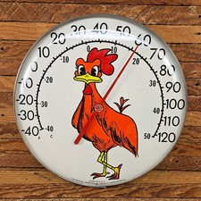 Vintage Jumbo Dial Rooster Chicken Thermomete...