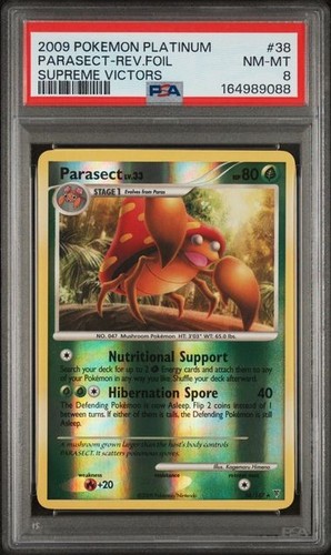 PSA 8 NM-MT 2009 POKEMON PLATINUM SUPREME VICTORS #38 PARASECT REVERSE FOIL
