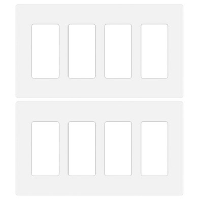 4gang Decora Screwless Wall Plate Decorator Outlet Plate Cover For Light Switche