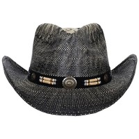Western Strohhut Texas Mit Hutband Schwarz Braun Cowboyhut Westernhut Sommerhut