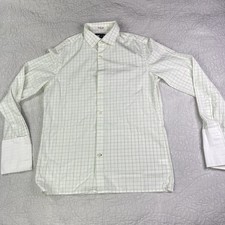 BANANA REPUBLIC Shirt Mens Medium 15-15 1/2 Green Flip Cuff Interview Dressy