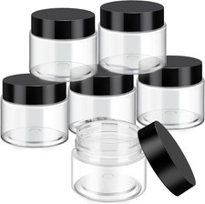 6 Pack 16 oz Plastic Jars Containers with Lids Wide-mouth Refillable Leakproof