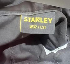 Stanley Black Work Cargo Trousers W32 L31 Utility Multi Pocket Workwear Pants