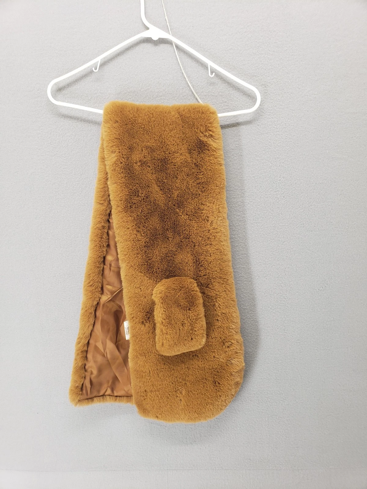 Apparis Faux Fur Scarf Womens Brown Plush Winter Lined Cozy Soft Neck Warmer