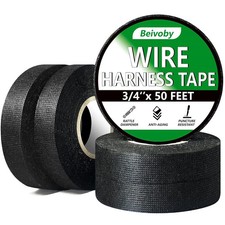 5 Rolls Wire Harness Tape, High Temp Wire Harness Cloth Tape - Self-Adhesive Fab
