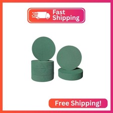 6 Pcs Round Floral Foam Blocks Each 3 X 1.5 Green Wet Dry Flower Foam for