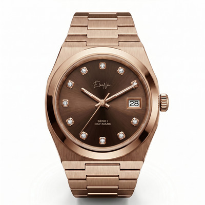 Élan Noir Série I Rose/Brown 36mm Automatic NH35 Sapphire Crystal Steel Watch