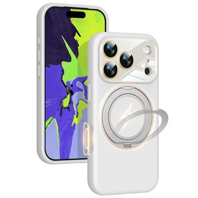 Silicone 360 Spin Magnetic Stand Case for iPhone 17 Pro, [Compatible with Mag...