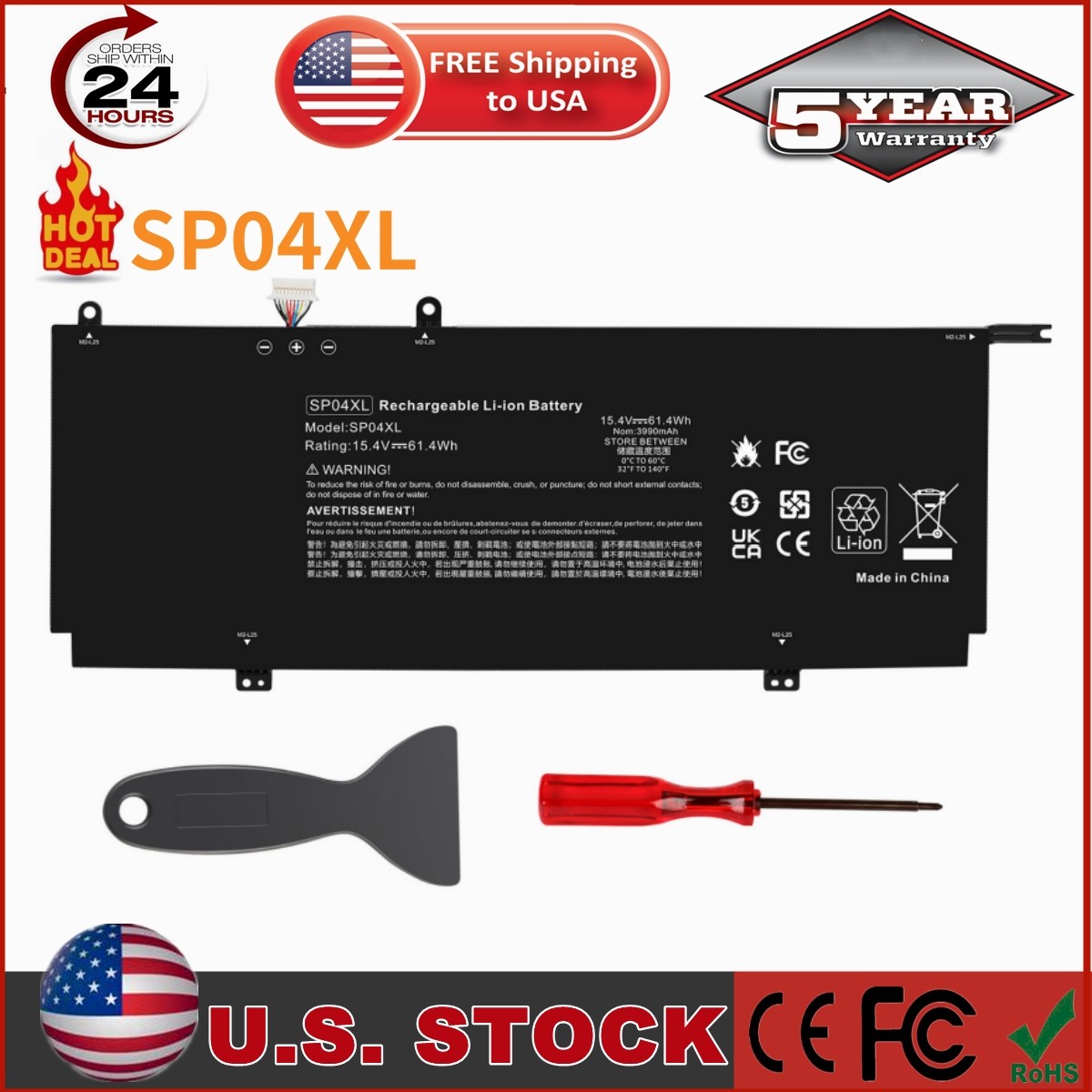 SP04XL L28764-005 BATTERY FOR HP SPECTRE X360 13-AP000 13T-AP000 13-AP0053DX