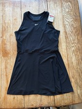 Nike Victory Womens Dri-Fit Tennis Dress Size Large Black FQ1780, NEW