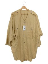 WILLE Damen Bluse Gr. 42/XL Beige Seide Oversize Safari-Stil