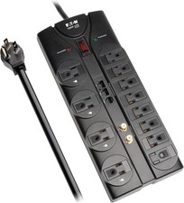 Eaton Tripp Lite TLP1208SAT Home Theater Surge Protector Power Strip, 12 Outlets