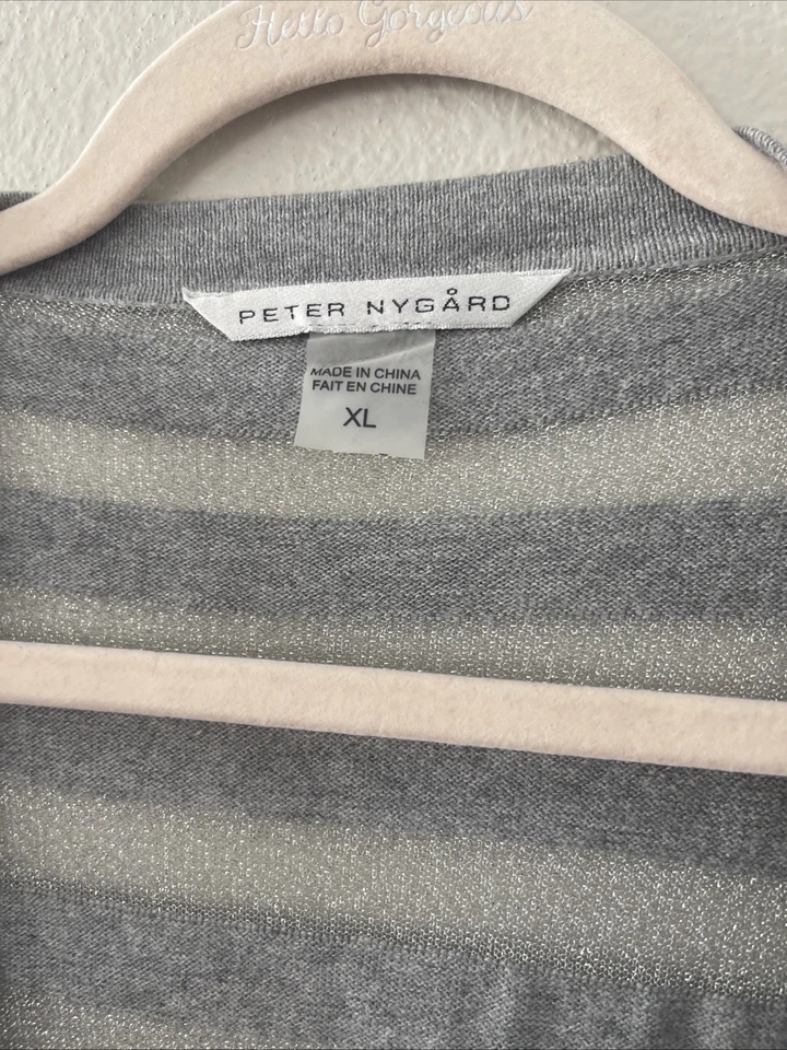 Peter Nygard Cárdigan Mujer Talla Extra Grande Algodón Mezcla Metalizada Manga Larga Foto 2 de 4