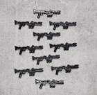 10pack DC-15 Clone Blaster Rifle V2 Blocks Accessories for Minifigures