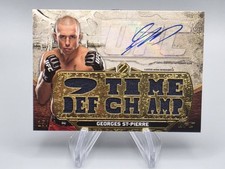 2014 Topps UFC Knockout Triple Threads Auto  /18 Georges St-Pierre Fighter Worn