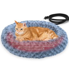 Heated Cat Beds for Indoor Cats Warming Cat Beds Super Soft Machine Washable ...