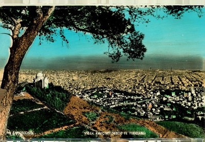 Barcelona City View from Tibidabo, c1910, Catalonia, Talleres A. ZERKOWITZ